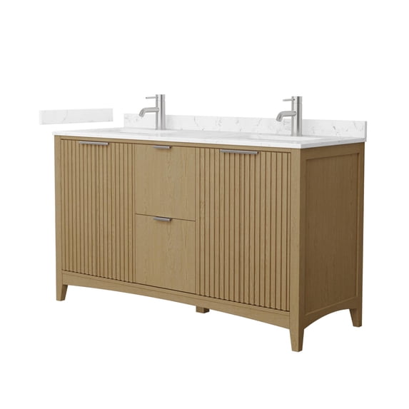 Wyndham Collection Wcf9191-60D-Vca-Unsmxx Palmilla 60" Free Standing Double Basin Vanity