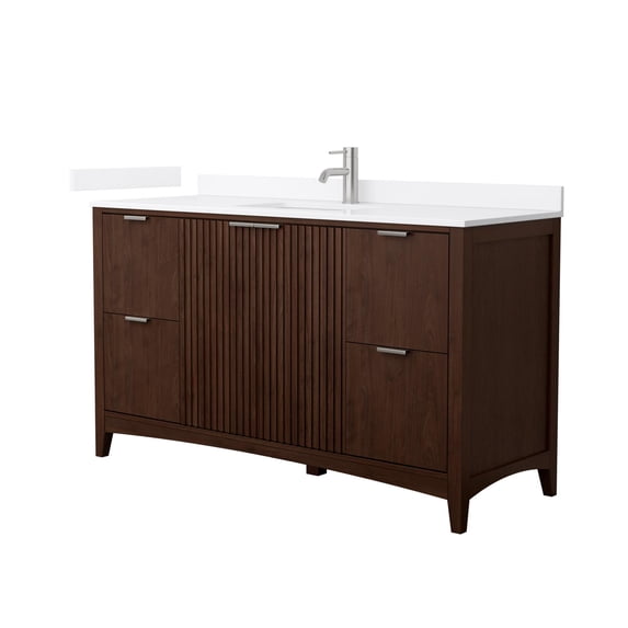Wyndham Collection Wcf9191-60S-Qtz-Unsmxx Palmilla 60" Free Standing Single Basin Vanity