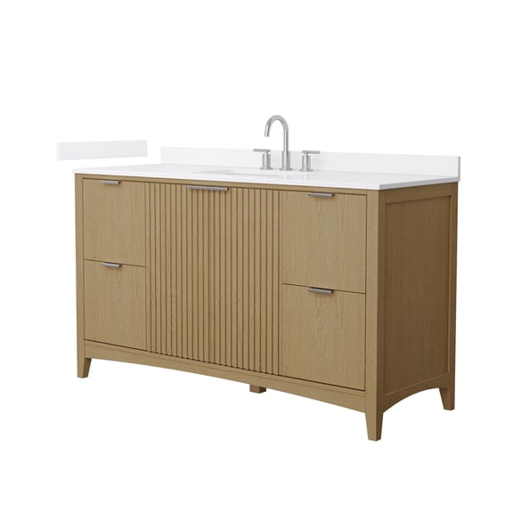 Wyndham Collection WCF919160SNOWCUS3MXX Palmilla 60" Free Standing Single Basin Vanity Set