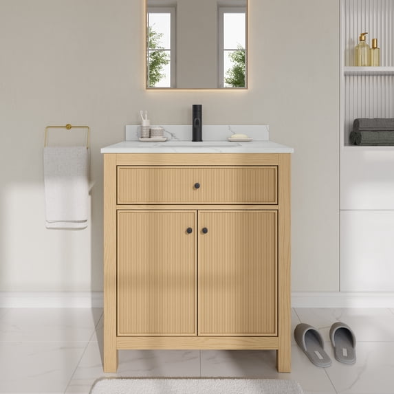 Wyndham Collection Wcf9292-30S-Qtz-Unsmxx Pendry 30" Free Standing Single Basin Vanity Set