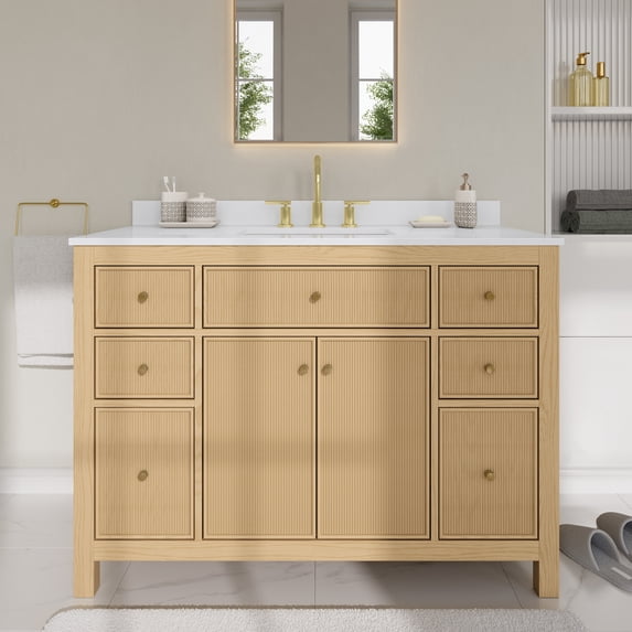 Wyndham Collection WCF929248STGWCUS3MXX Pendry 48" Free Standing Single Basin Vanity Set -