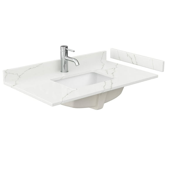 Wyndham Collection Wcfqc136stopuns-Q 36" Quartz Vanity Top - Giotto Quartz