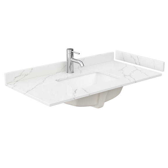 Wyndham Collection WCFQC142STOPUNSGT 42" Quartz Vanity Top - Giotto Quartz
