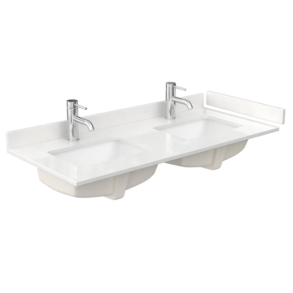 Wyndham Collection Wcfqc148dtopuns-Q 48" Quartz Vanity Top - White
