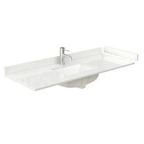 Wyndham Collection Wcfqc154stopuns-Q 54" Quartz Vanity Top - White