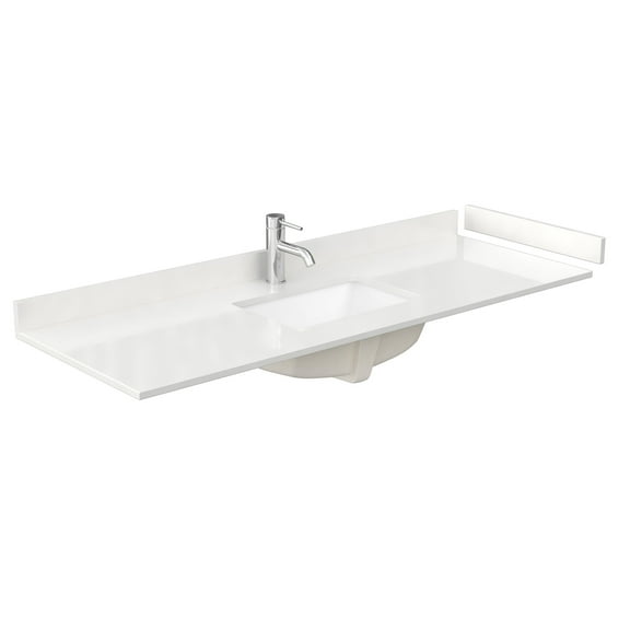 Wyndham Collection Wcfqc160stopuns-Q 60" Quartz Vanity Top - White