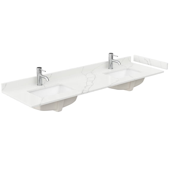 Wyndham Collection WCFQC172DTOPUNSGT 72" Quartz Vanity Top - Giotto Quartz