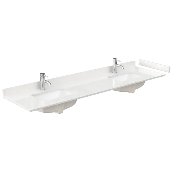 Wyndham Collection Wcfqc180dtopuns-Q 80" Quartz Vanity Top - White