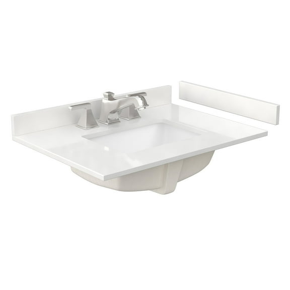 Wyndham Collection Wcfqc330stopuns-Q 30" Quartz Vanity Top - White