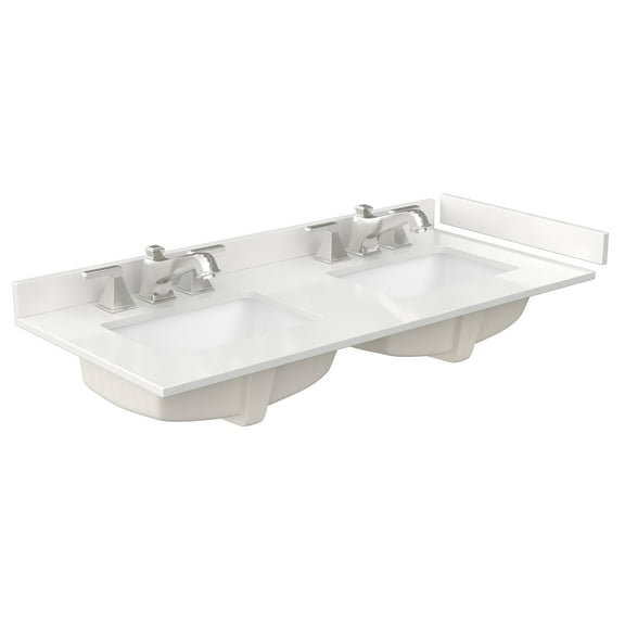 Wyndham Collection Wcfqc348dtopuns-Q 48" Quartz Vanity Top - White
