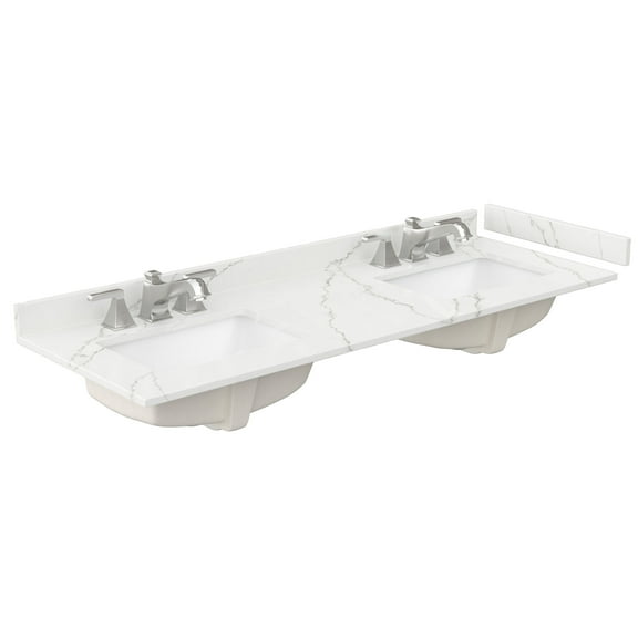 Wyndham Collection Wcfqc360dtopuns-Q 60" Quartz Vanity Top - Giotto Quartz