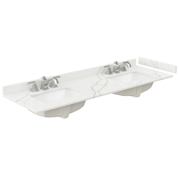 Wyndham Collection Wcfqc366dtopuns-Q 66" Quartz Vanity Top - Giotto Quartz