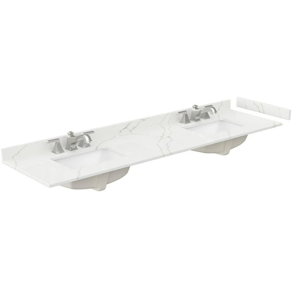 Wyndham Collection Wcfqc380dtopuns-Q 80" Quartz Vanity Top - Giotto Quartz