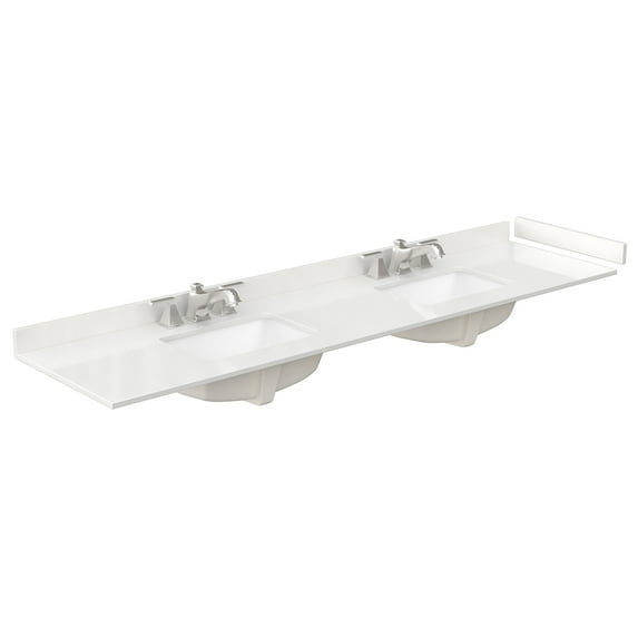 Wyndham Collection Wcfqc384dtopuns-Q 84" Quartz Vanity Top - White