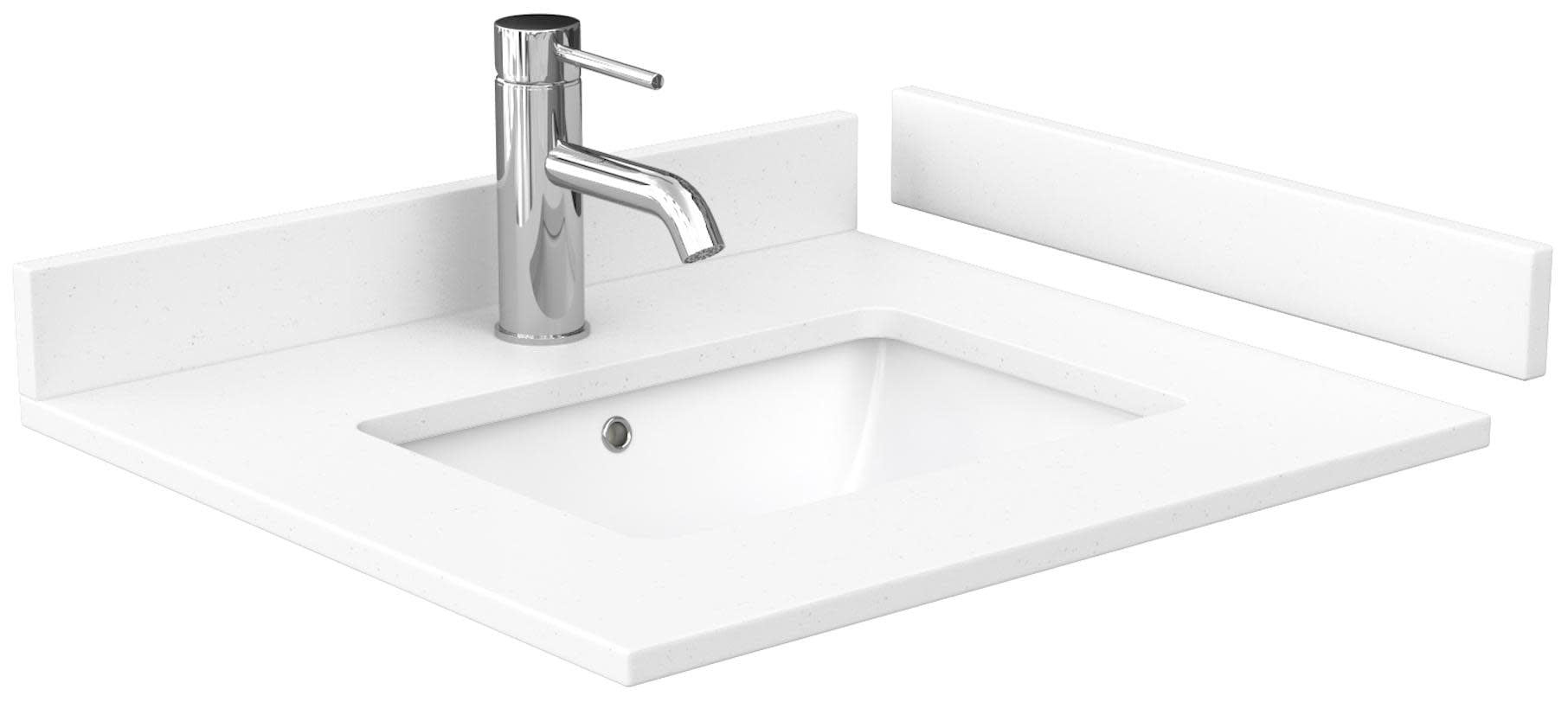Wyndham 24'' White Cultured Marble Vanity Top with Porcelain Sink