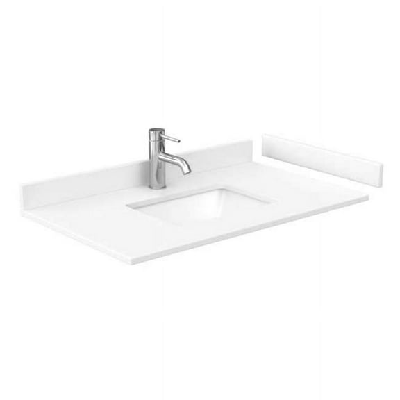 Wyndham Collection Wcfvca136stopuns 36" Cultured Marble Vanity Top - White Cultured Marble