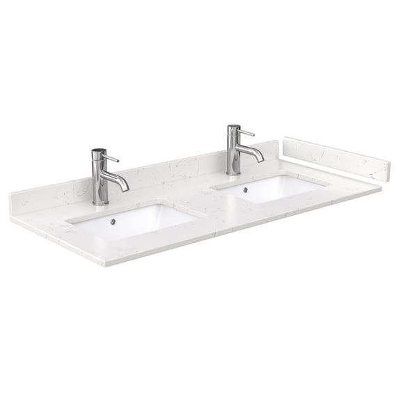 Wyndham Collection WCFVCA148DTOPUNSC2 48" Cultured Marble Vanity Top - Carrara Cultured
