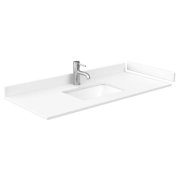 Wyndham Collection Wcfvca148stopuns 48" Cultured Marble Vanity Top - White Cultured Marble