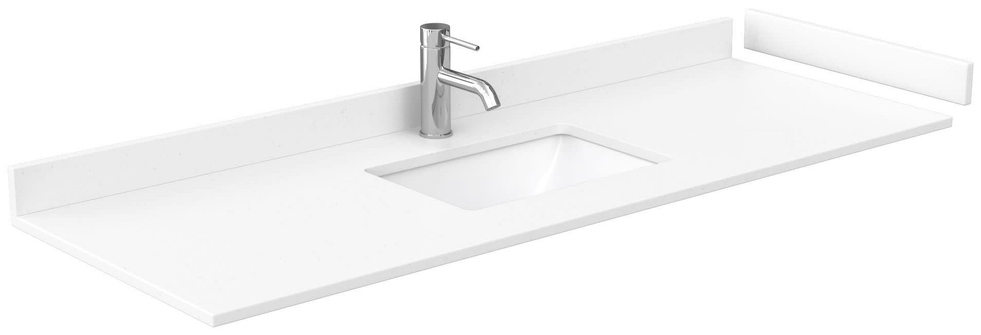 60" White Cultured Marble Single Bathroom Vanity Top with Undermount Sink