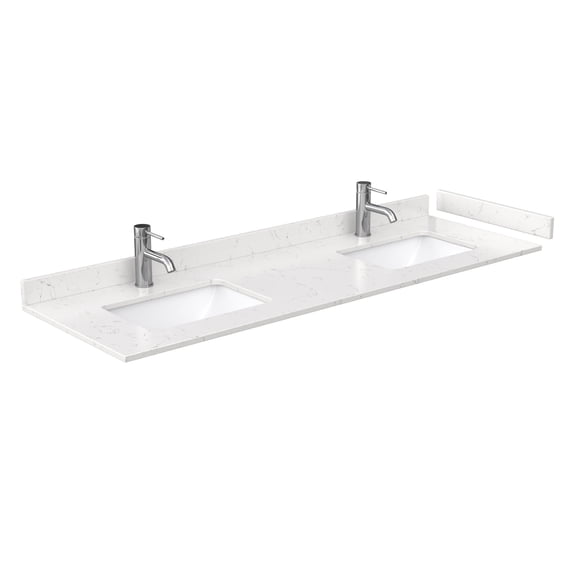 Wyndham Collection Wcfvca166dtopuns 66" Double Vanity Top - Carrara Cultured Marble