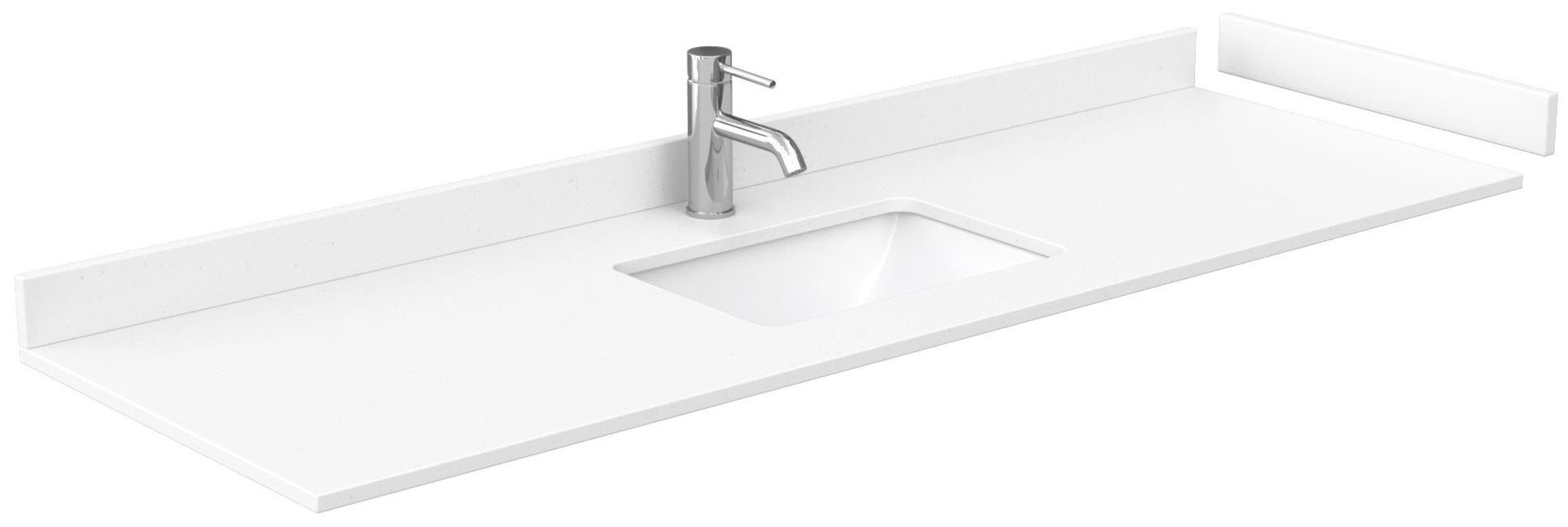 66" White Cultured Marble Undermount Bathroom Vanity Top
