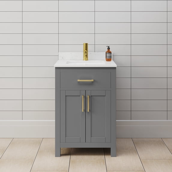 Wyndham Collection WCG242424SGGCCUNSMXX Beckett 24" Free Standing Single Basin Vanity Set