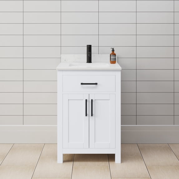 Wyndham Collection WCG242424SWBCCUNSMXX Beckett 24" Free Standing Single Basin Vanity Set