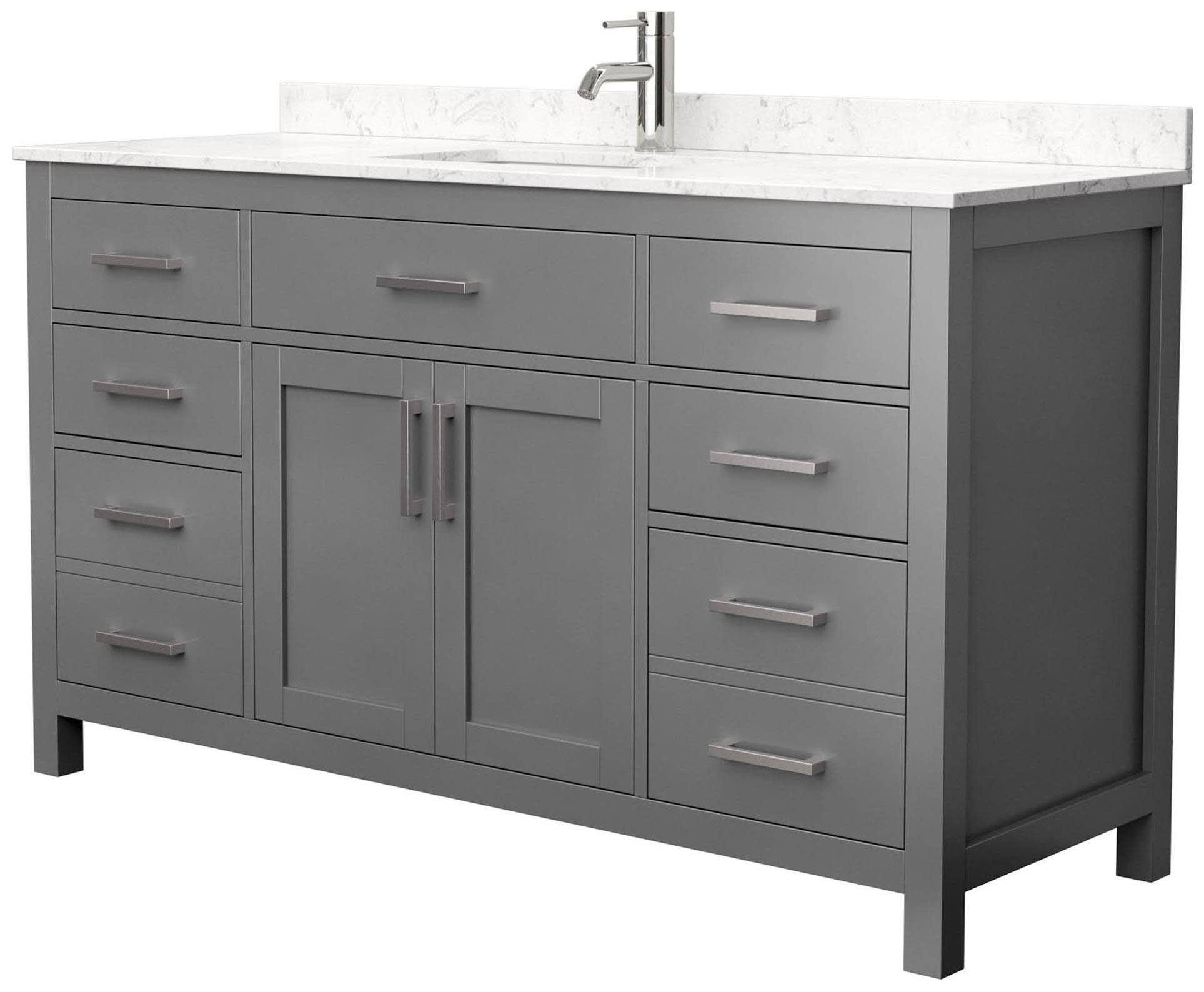 Beckett 60'' Dark Gray Marble Top Single Vanity