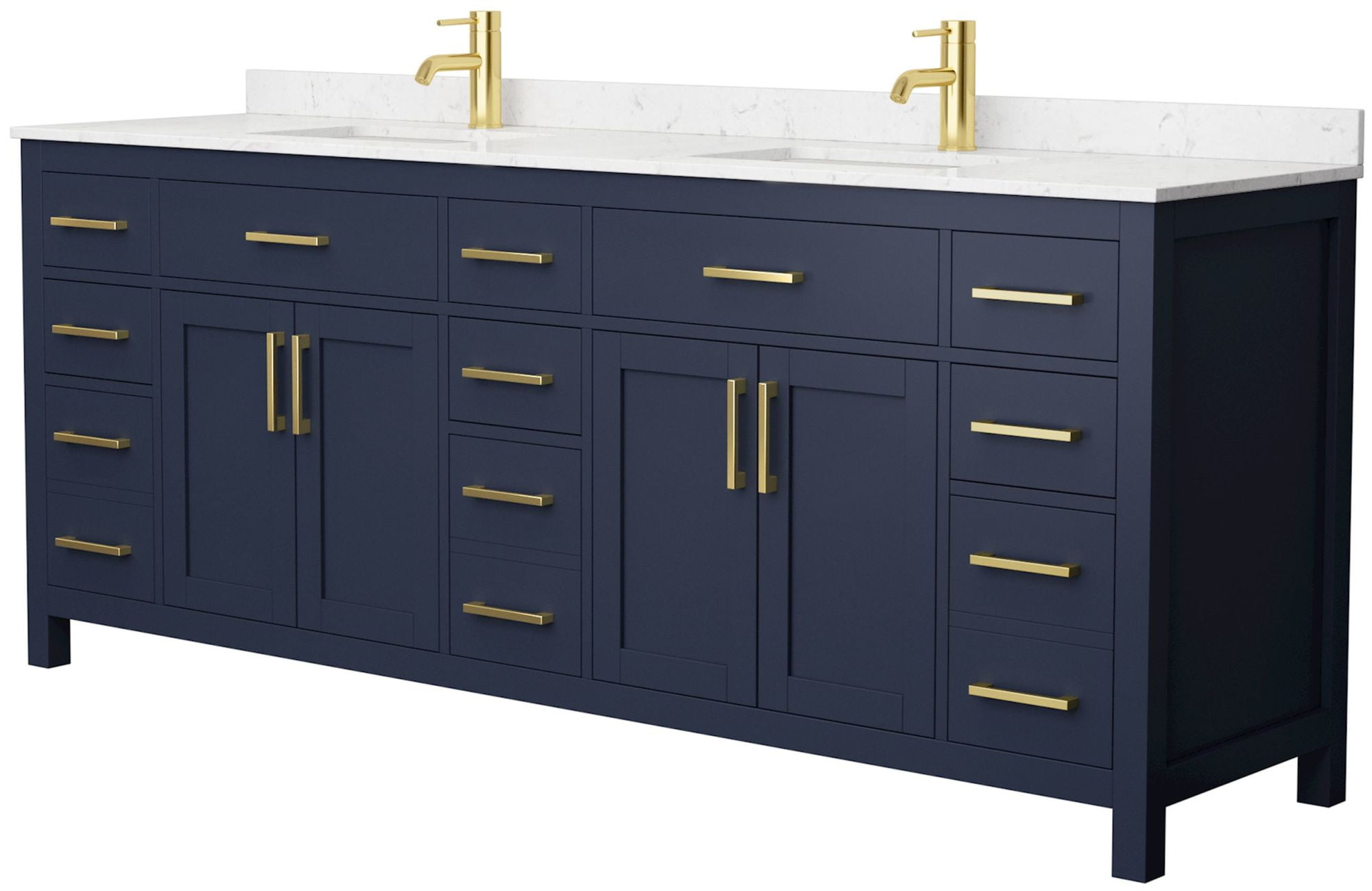 Wyndham Collection Wcg242484d-Unsmxx Beckett 84 Free Standing Double Basin Vanity Set