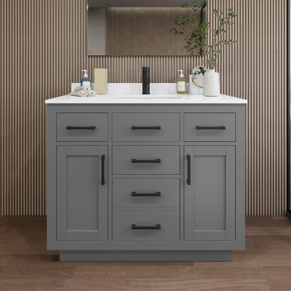 Wyndham Collection Wcg262642s-Qtz-Unsmxx Beckett Tk 42" Free Standing Single Basin Vanity