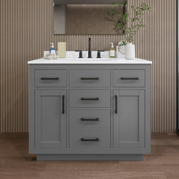 Wyndham Collection Wcg262642s-Qtz-Us3mxx Beckett Tk 42" Free Standing Single Basin Vanity