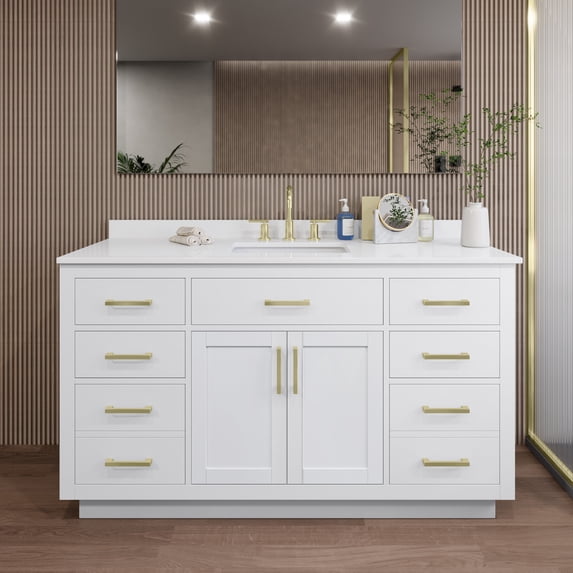 Wyndham Collection WCG262660SWGWQUS3MXX Beckett Tk 60" Free Standing Single Basin Vanity