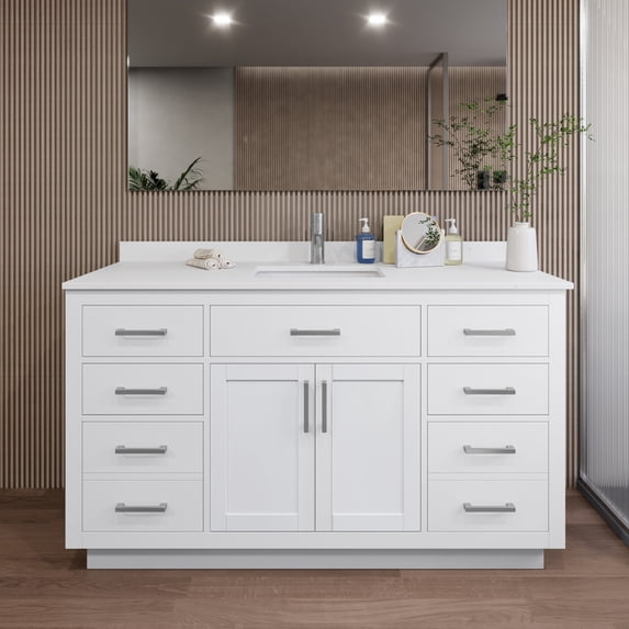 Wyndham Collection WCG262660SWHWCUNSMXX Beckett Tk 60" Free Standing Single Basin Vanity