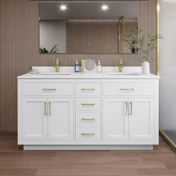 Wyndham Collection WCG262666DWGWQUNSMXX Beckett Tk 66" Free Standing Double Basin Vanity