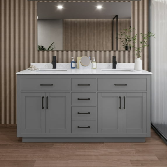 Wyndham Collection Wcg262666d-Vca-Unsmxx Beckett Tk 66" Free Standing Double Basin Vanity