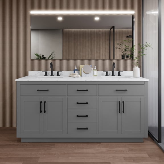 Wyndham Collection Wcg262672d-Qtz-Us3mxx Beckett Tk 72" Free Standing Double Basin Vanity