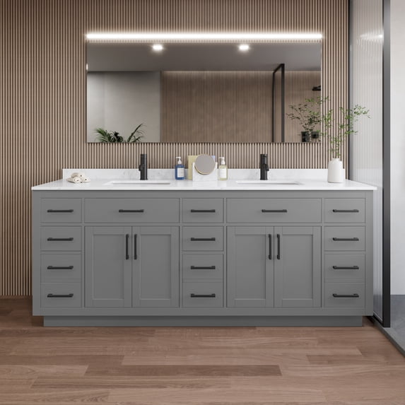 Wyndham Collection WCG262684DGBCCUNSMXX Beckett Tk 84" Free Standing Double Basin Vanity