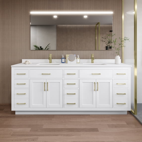 Wyndham Collection WCG262684DWGWCUNSMXX Beckett Tk 84" Free Standing Double Basin Vanity