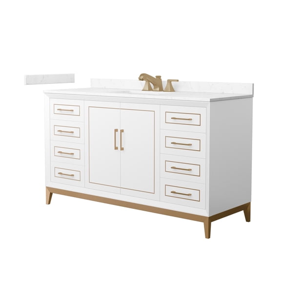Wyndham Collection WCH515160SWZC2US3MXX Marlena 60" Free Standing Single Basin Vanity Set