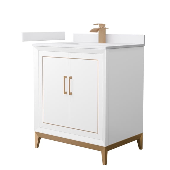 Wyndham Collection WCH515130SWZWCUNSMXX Marlena 30" Free Standing Single Basin Vanity Set