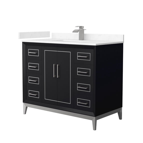 Wyndham Collection WCH515142SBKC2UNSMXX Marlena 42" Free Standing Single Basin Vanity Set