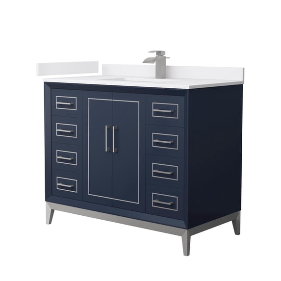 Wyndham Collection WCH515142SBNWCUNSMXX Marlena 42" Free Standing Single Basin Vanity Set