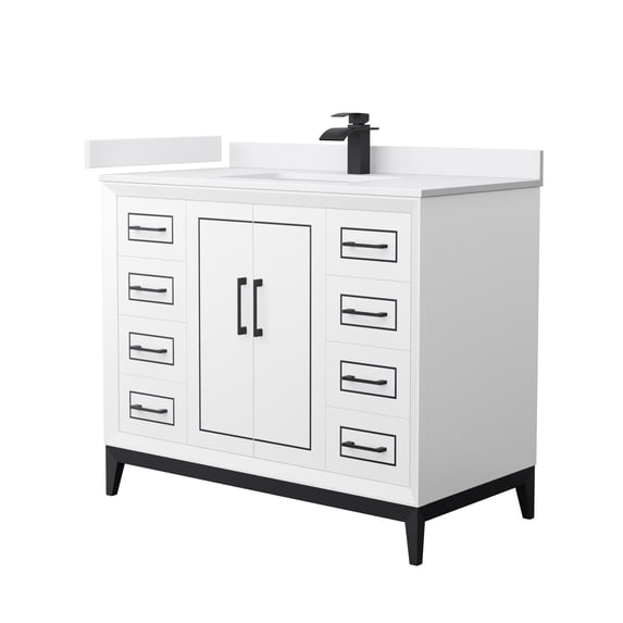 Wyndham Collection WCH515142SWBWCUNSMXX Marlena 42" Free Standing Single Basin Vanity Set