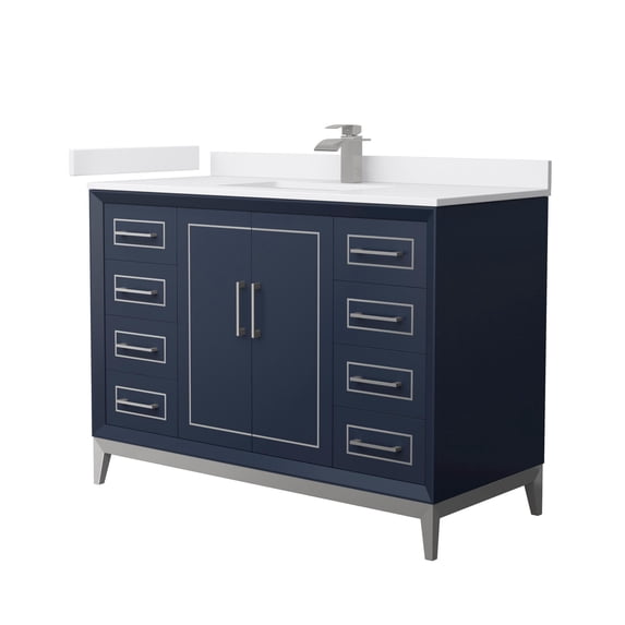 Wyndham Collection WCH515148SBNWCUNSMXX Marlena 48" Free Standing Single Basin Vanity Set