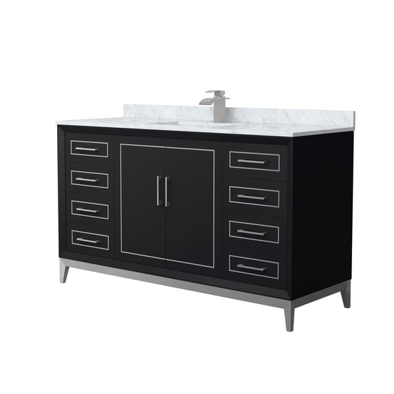 Wyndham Collection WCH515160SBKCMUNSMXX Marlena 60" Free Standing Single Basin Vanity Set