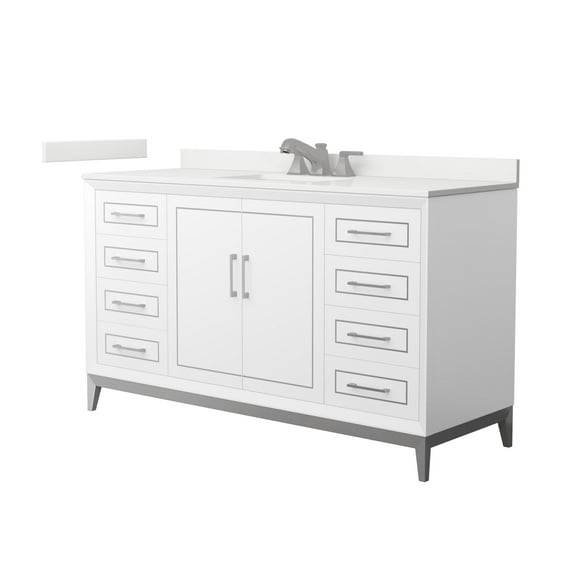 Wyndham Collection Wch515160s-Qtz-Us3mxx Marlena 60" Free Standing Single Basin Vanity Set