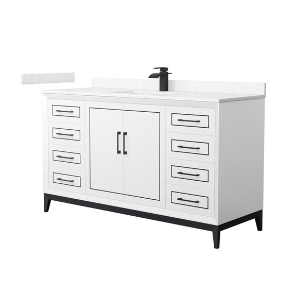Wyndham Collection WCH515160SWBC2UNSMXX Marlena 60" Free Standing Single Basin Vanity Set