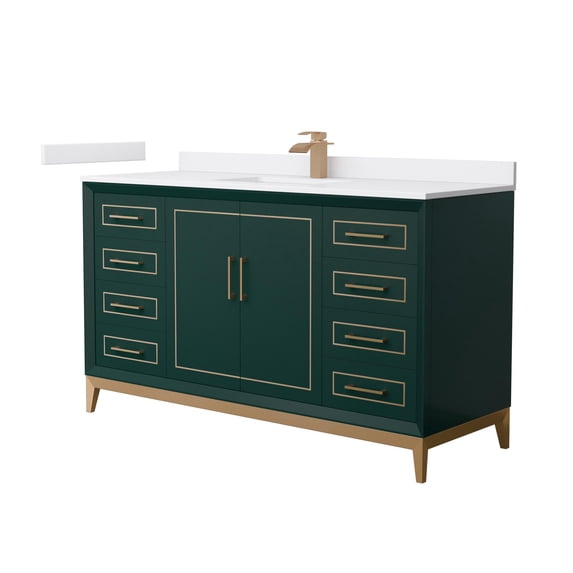 Wyndham Collection WCH515160SGSWCUNSMXX Marlena 60" Free Standing Single Basin Vanity Set