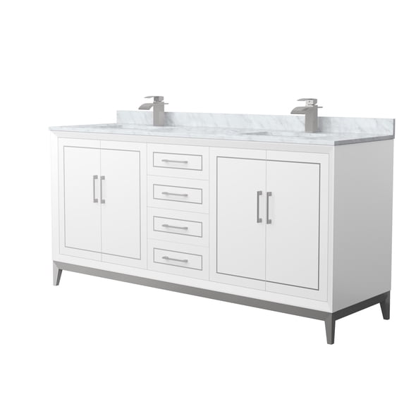 Wyndham Collection WCH515172DWHCMUNSMXX Marlena 72" Free Standing Double Basin Vanity Set