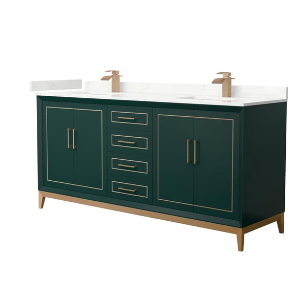 Wyndham Collection WCH515172DGSGTUNSMXX Marlena 72" Free Standing Double Basin Vanity Set